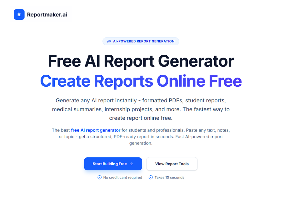reportmaker Reportmaker medical certificate generate ai home page